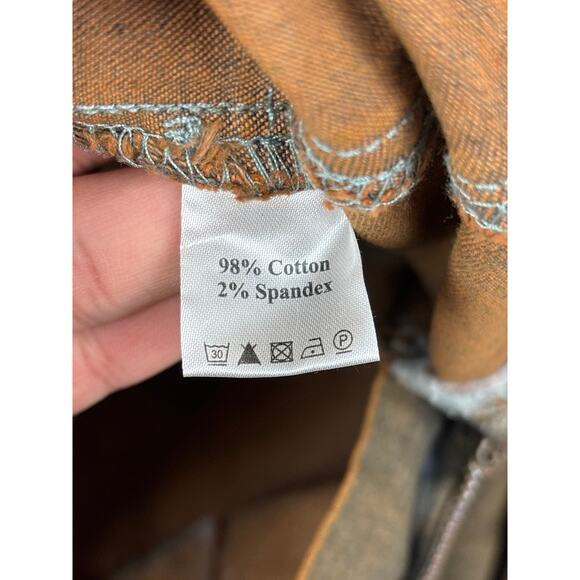 Revolve Chaser Women’s 27 Green Patched Boho Skinny Denim Jeans Retro NWT - Picture 7 of 7